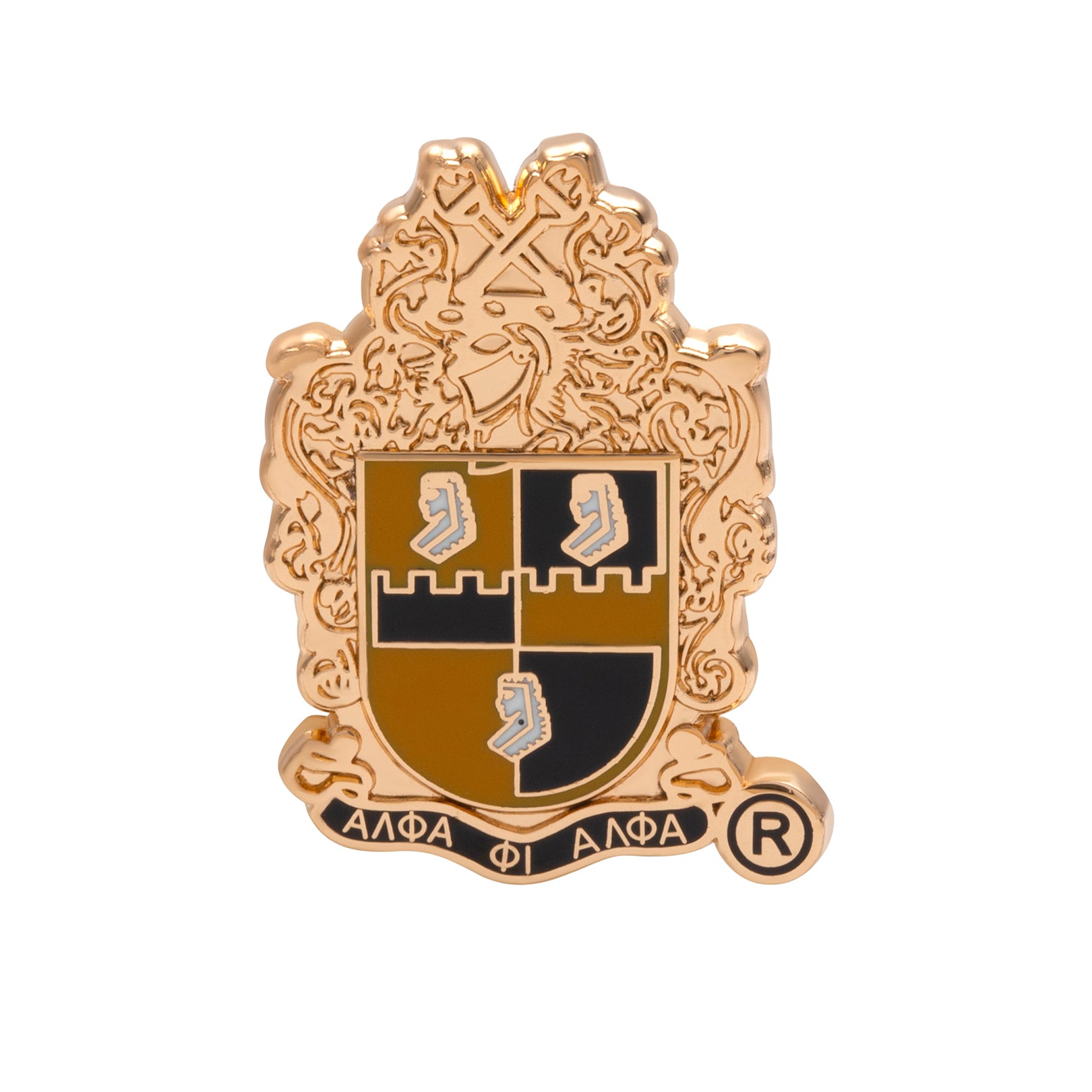 Alpha 3D Color Shield Lapel Pin