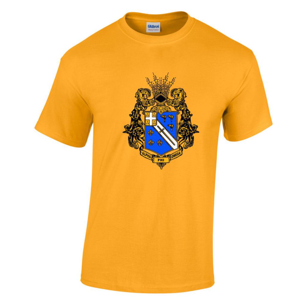 Alpha Phi Omega Shield T-shirt Gold