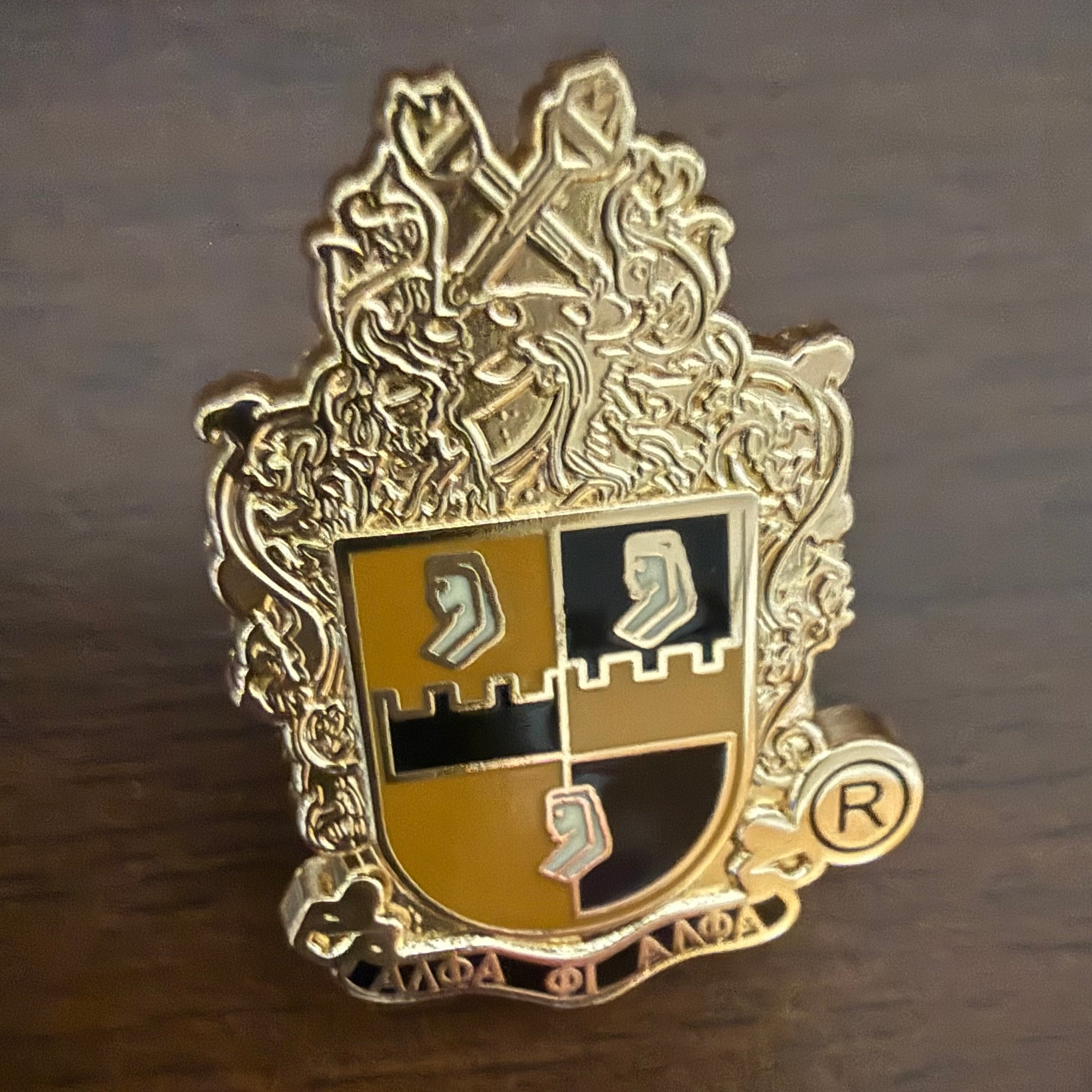 Alpha 3D Color Shield Lapel Pin