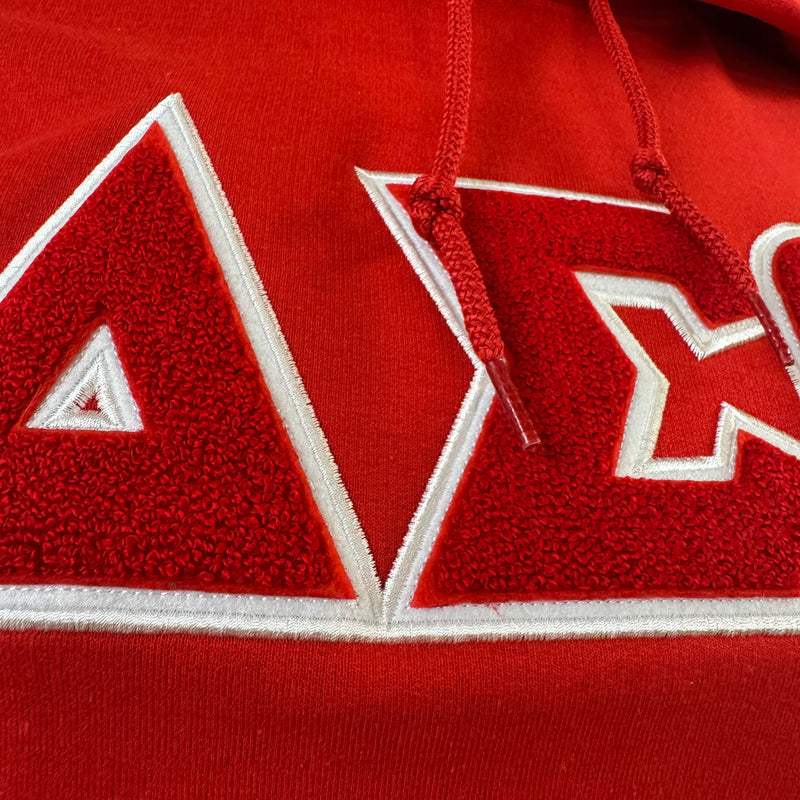 Delta Chenille Letters Hoodie Red