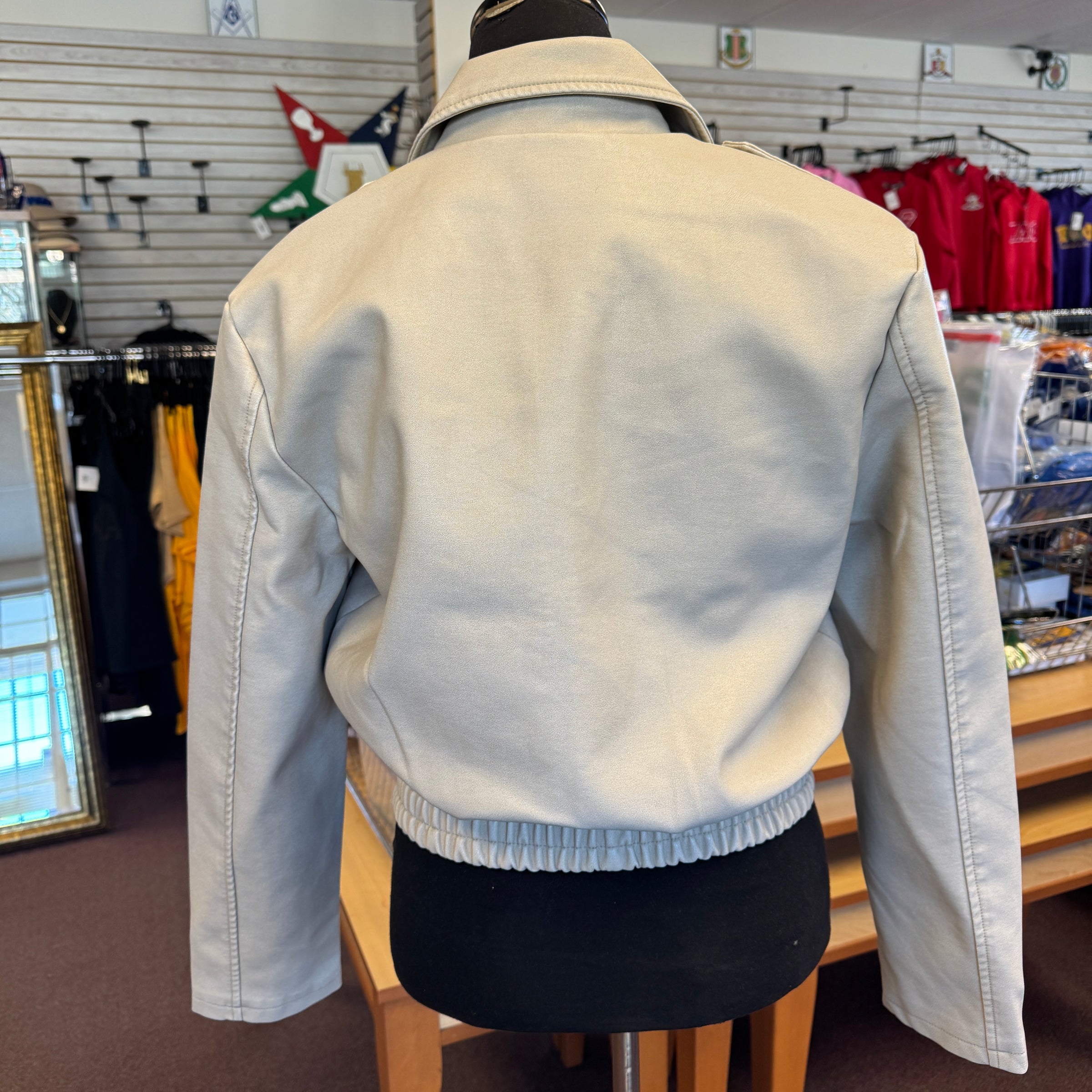 Delta Cream Faux Leather Jacket