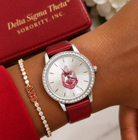 Delta Leather Band Watch w/Shield