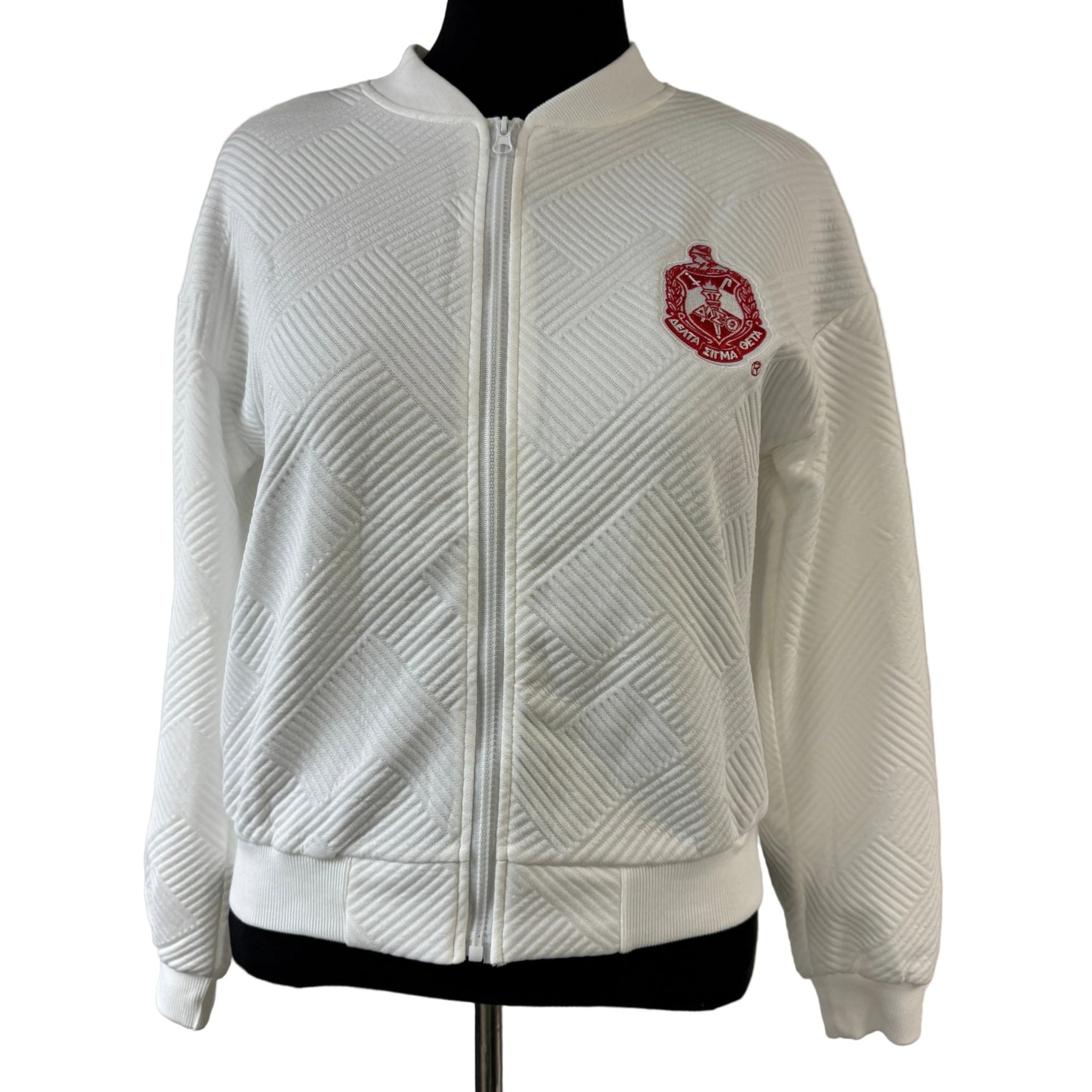 Delta White Quilted Zip Jacket