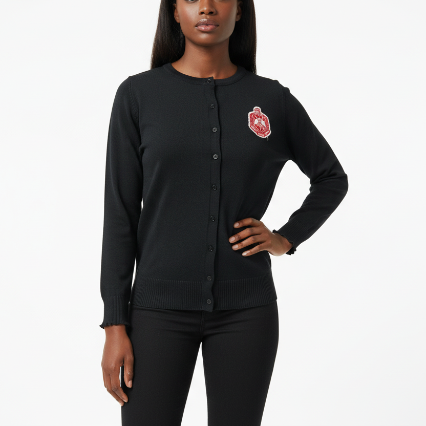 Delta Button Down Cardigan Black