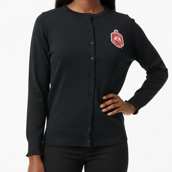 Delta Button Down Cardigan Black