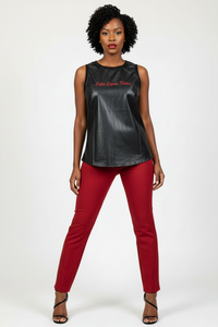 Delta Faux Leather Tank Top