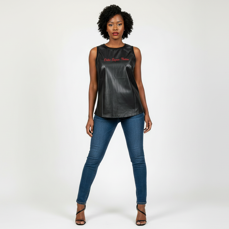 Delta Faux Leather Tank Top