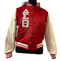 Delta Hooded Varsity Jacket w/ Detachable Hood