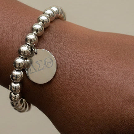 Delta Silver Bead Bracelet