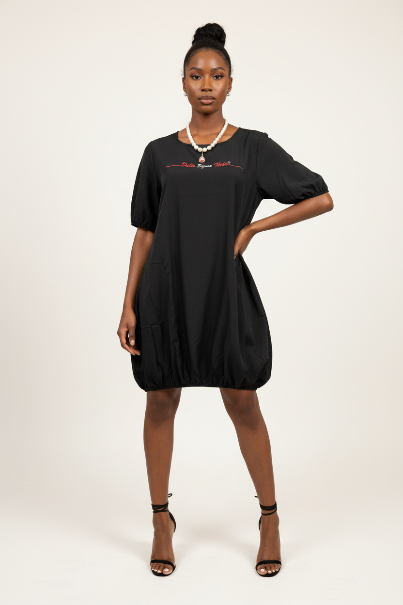 Delta Puff Dress Black