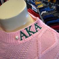 AKA Pearl Trim Neck Sweater