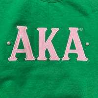 AKA Letters 2 Pearls Sweatshirt Green