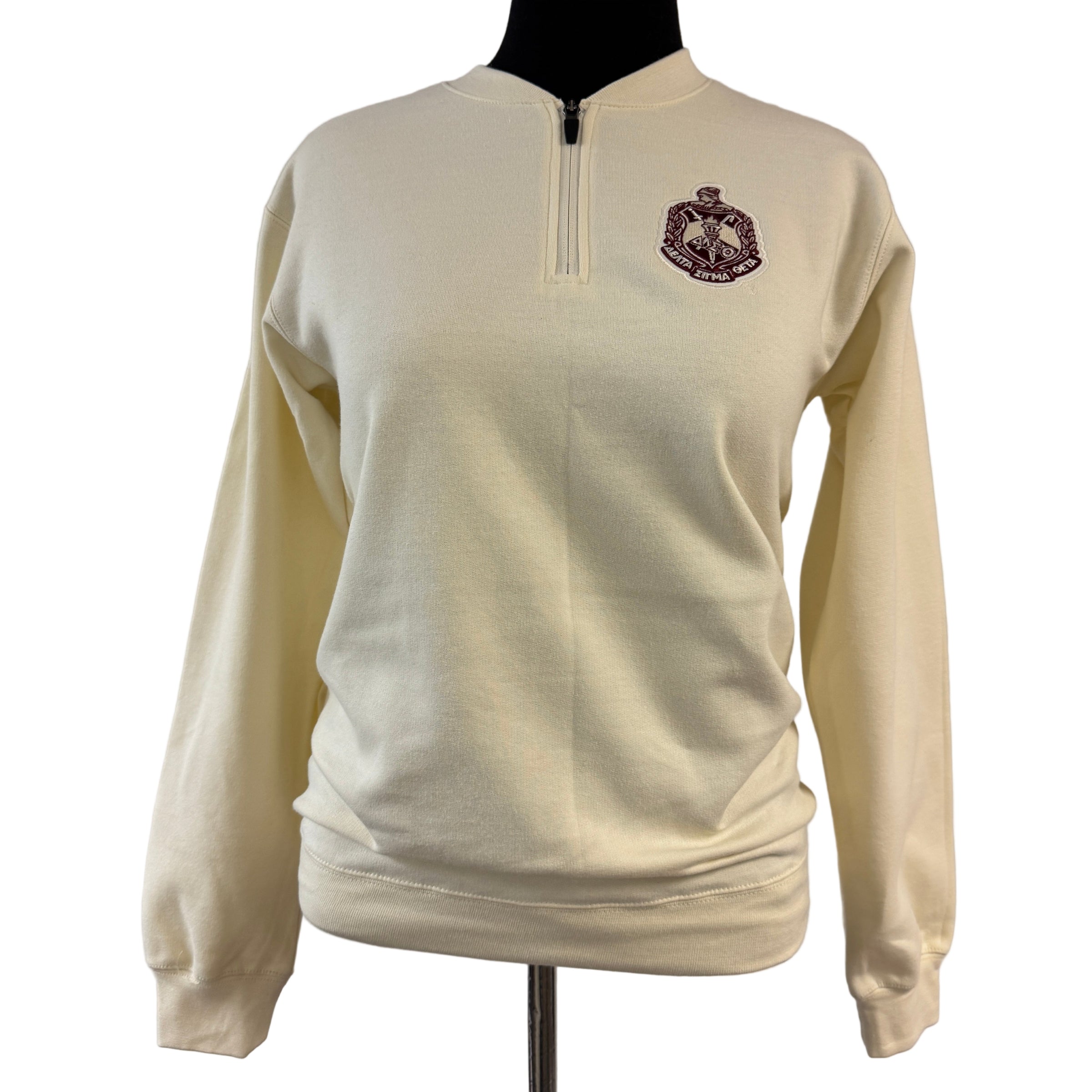 Delta Zip Sweatshirt Cream - New