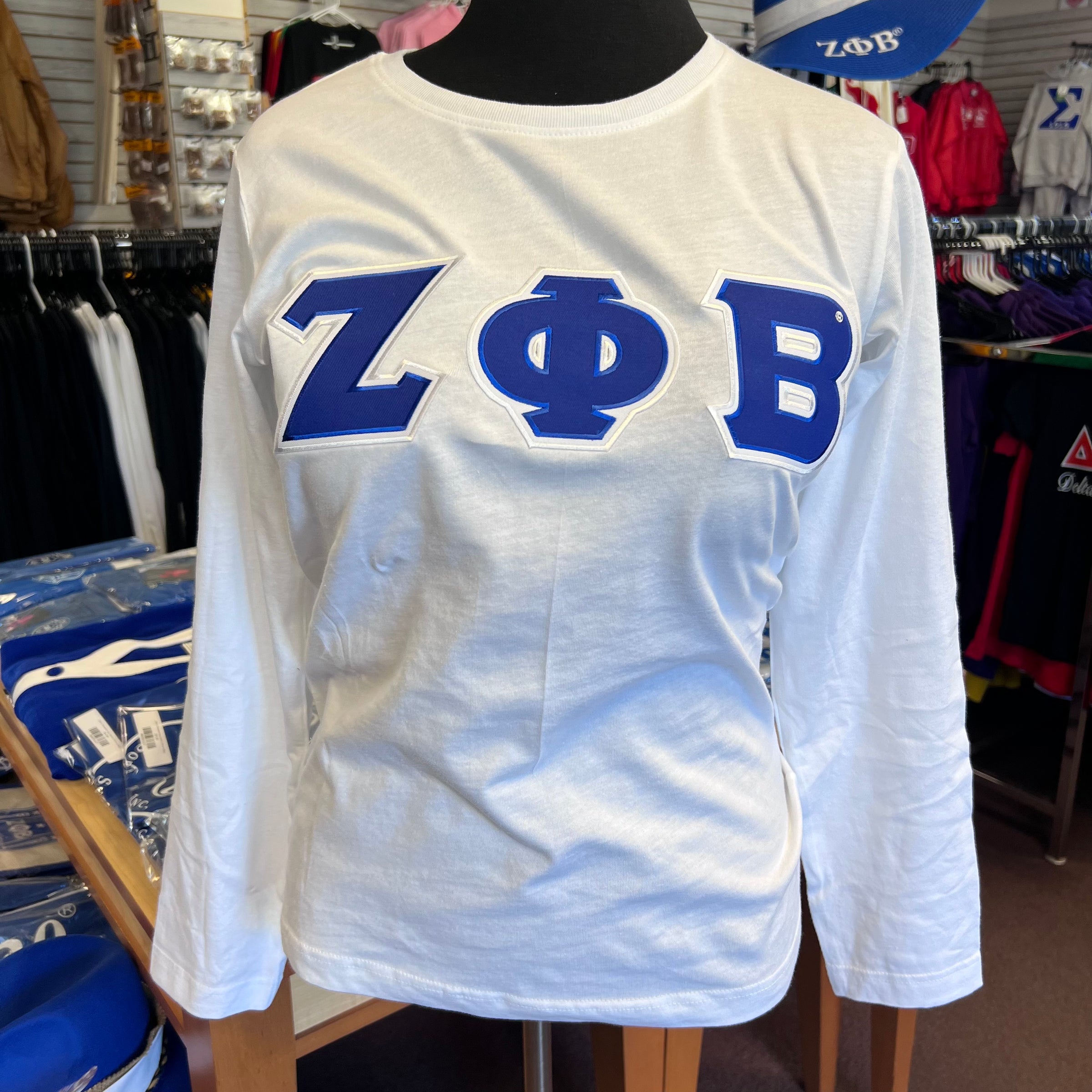 Zeta Twill Letters L/S T-shirt White