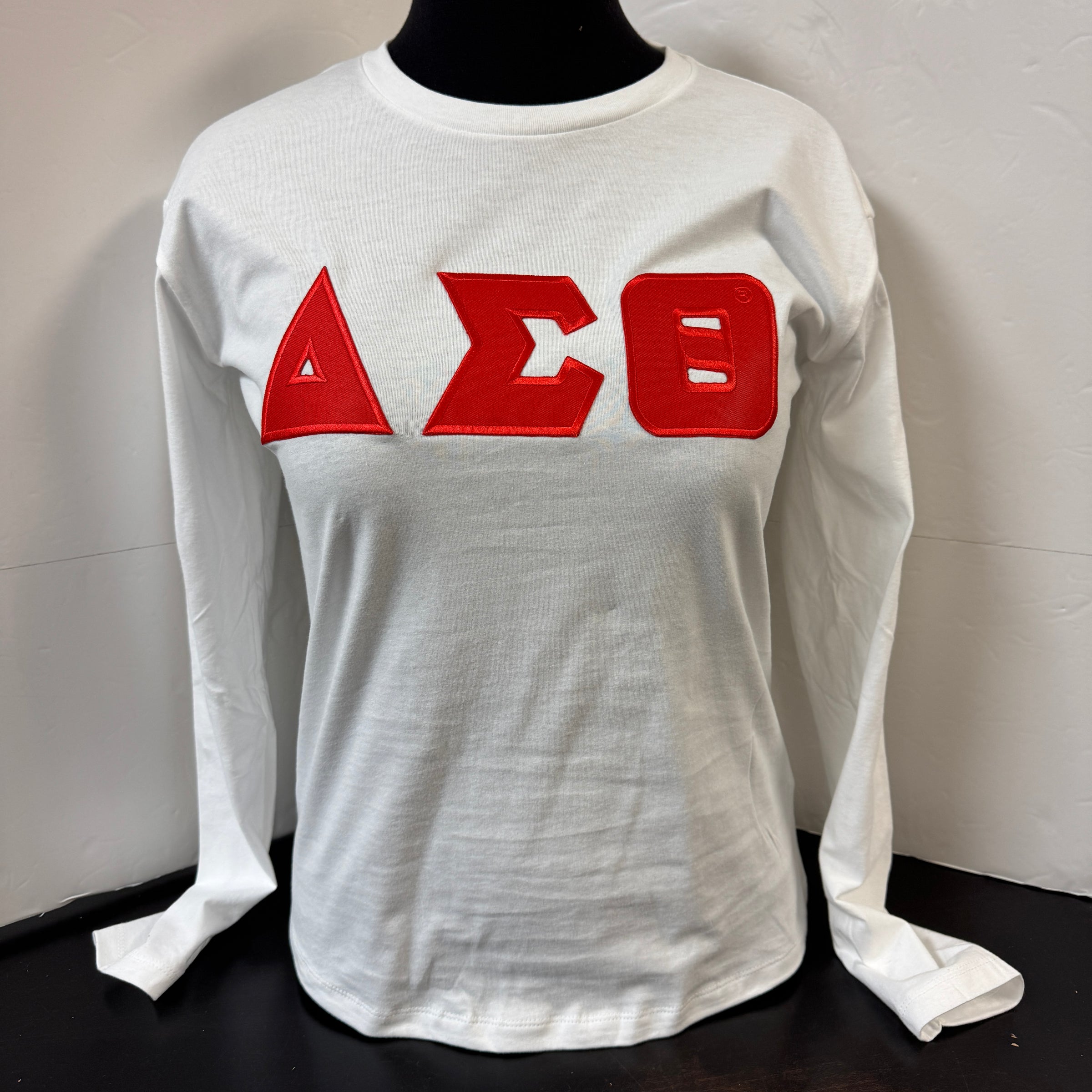 Delta Twill Letters Long Sleeves White