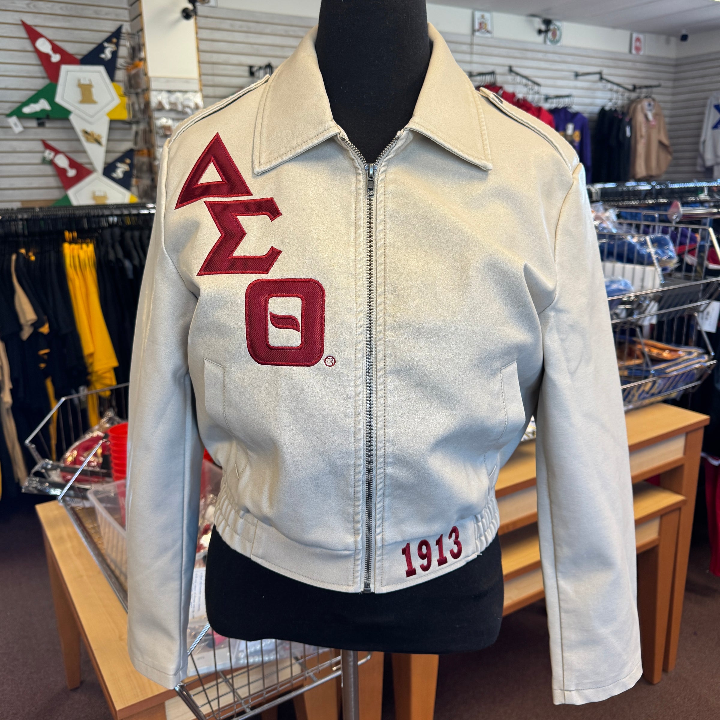 Delta Cream Faux Leather Jacket