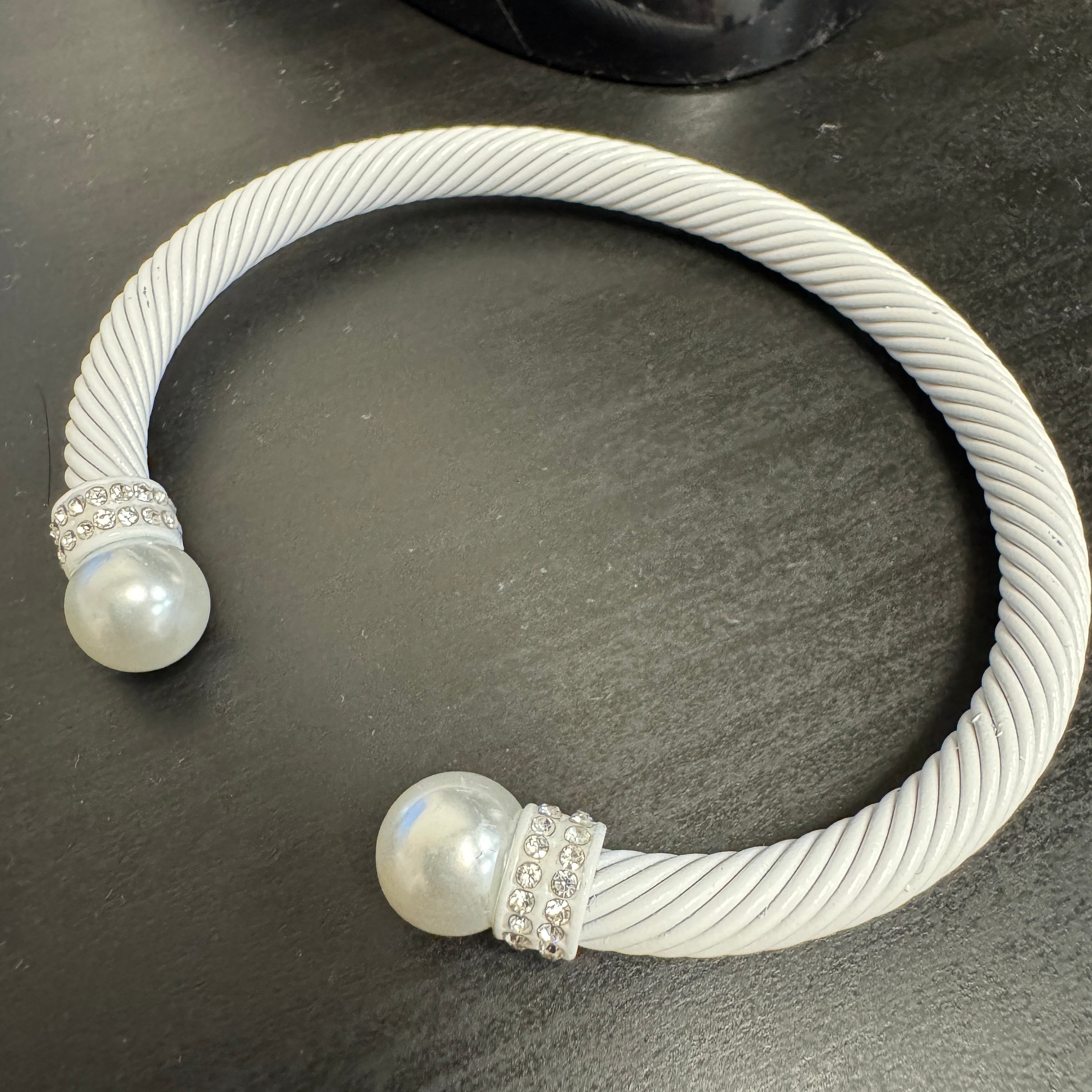White Cable Bangle
