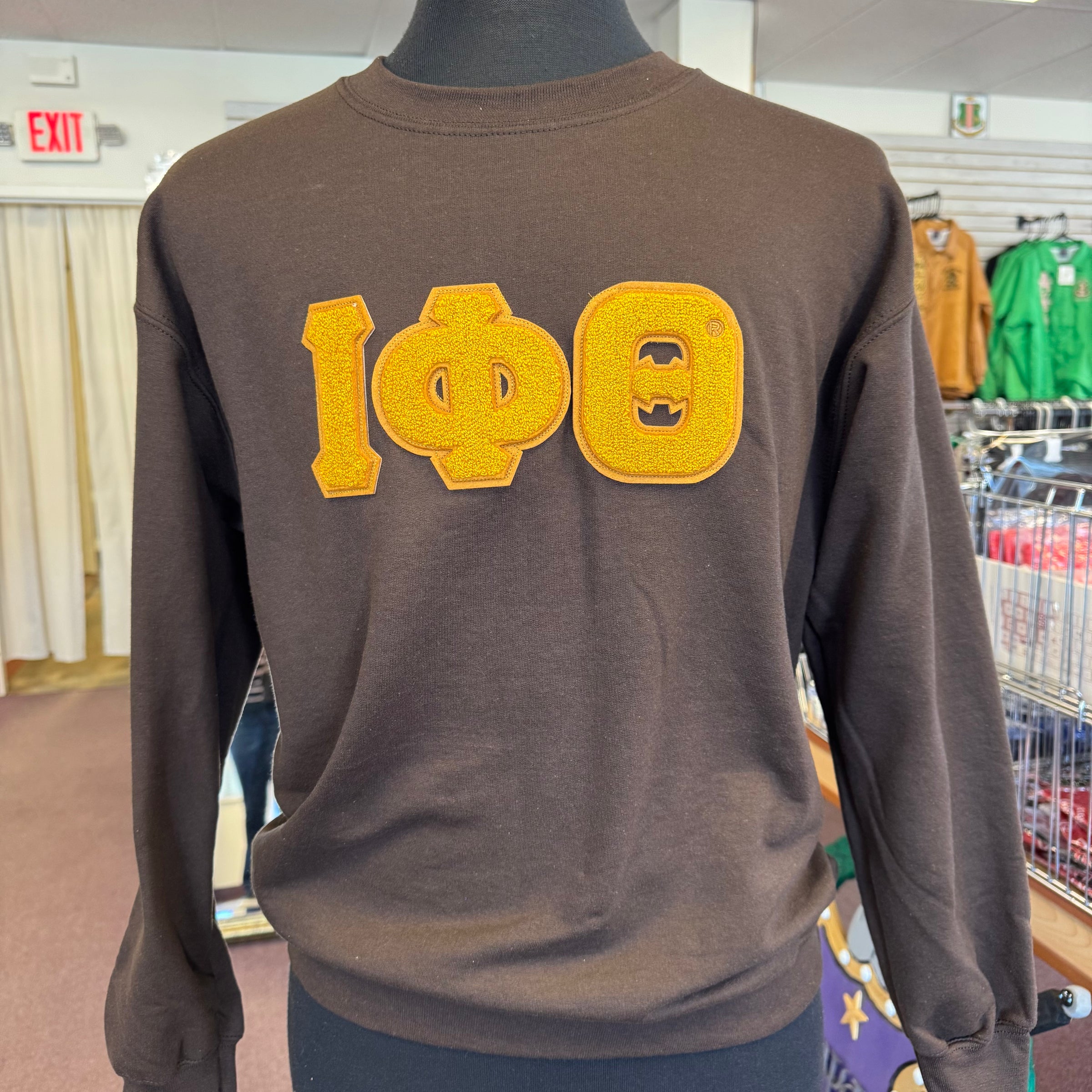 Iota Chenille Letters Sweatshirt
