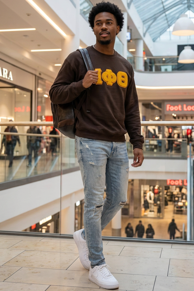 Iota Chenille Letters Sweatshirt