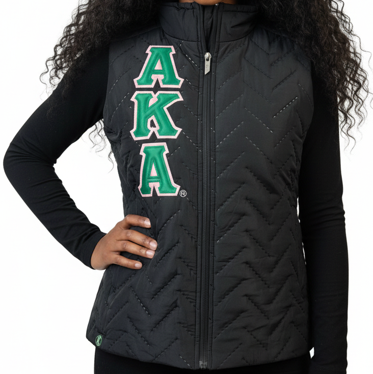 AKA Quilt Vest Black
