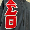 Delta Chenille Letters Zip Hoodie Black Large
