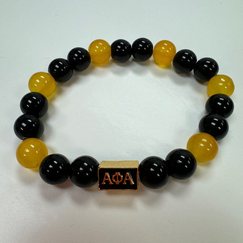 Alpha Bead Bracelet Gold & Black