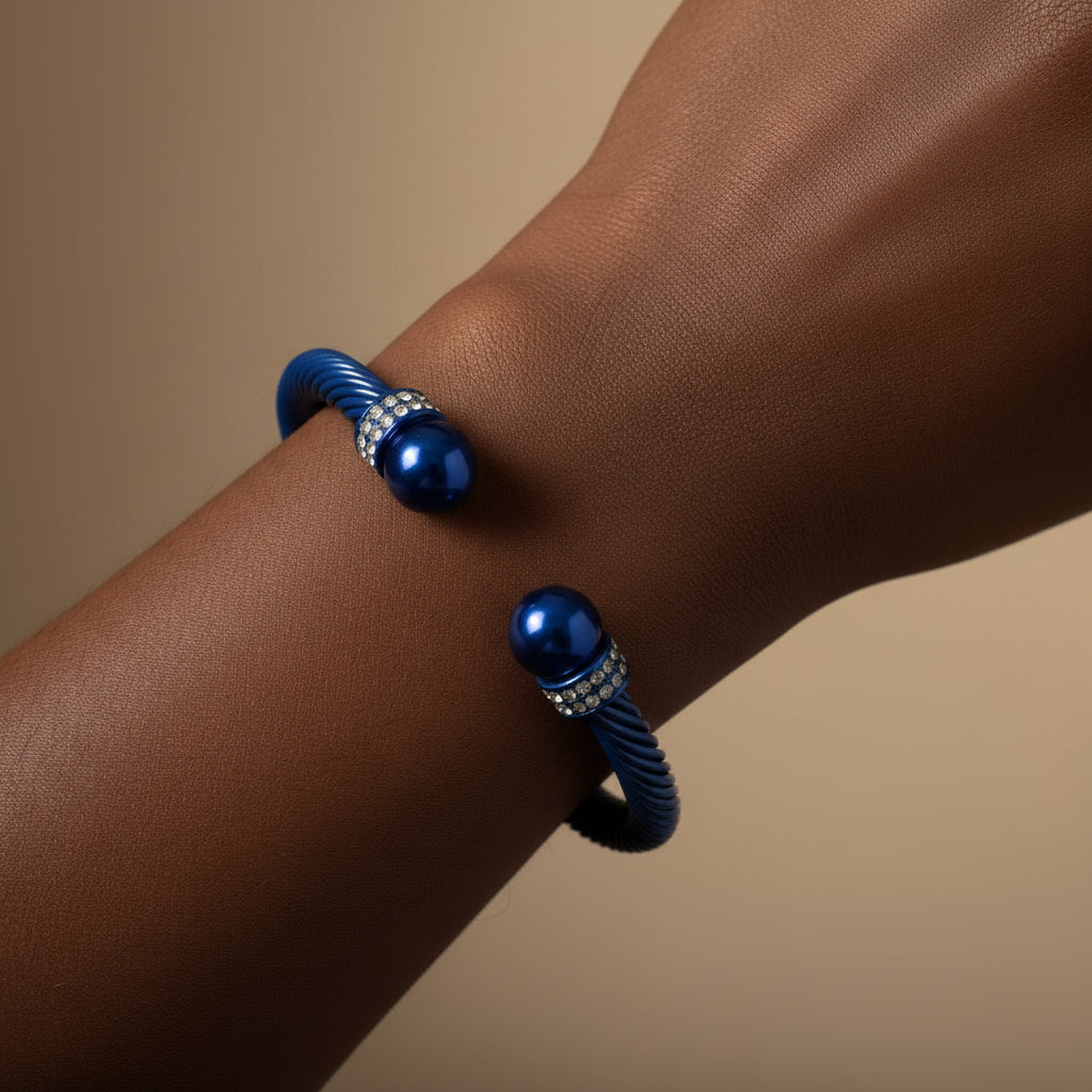 Blue Cable Bangle