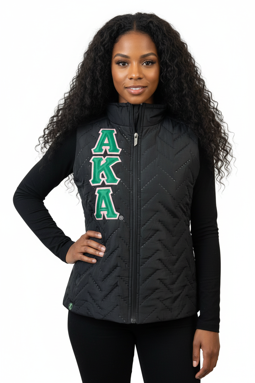 AKA Quilt Vest Black