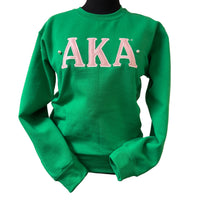 AKA Letters 2 Pearls Sweatshirt Green