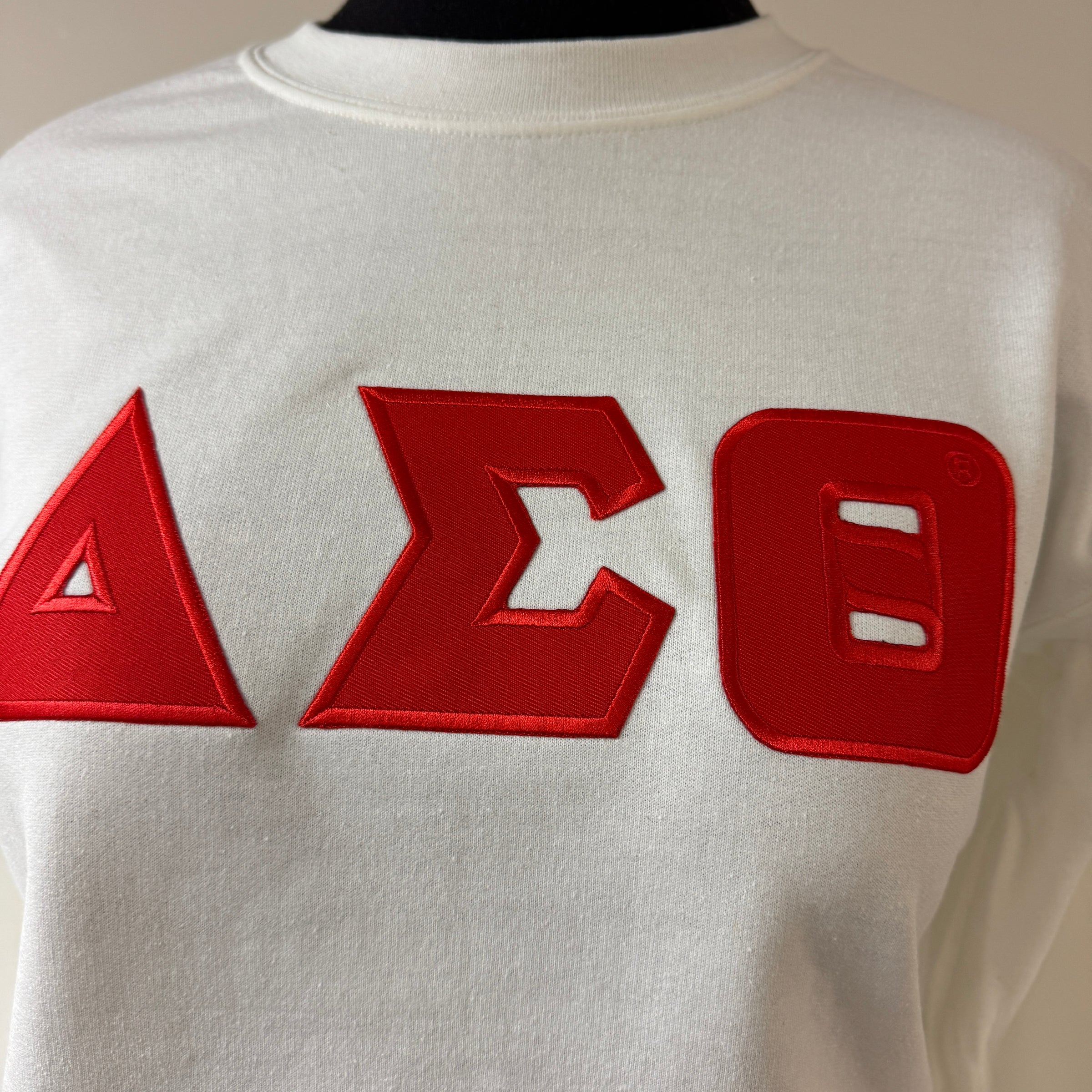 Delta Twill Letters Sweatshirt White