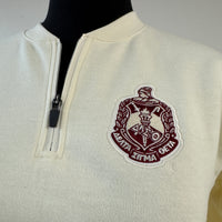 Delta Zip Sweatshirt Cream - New