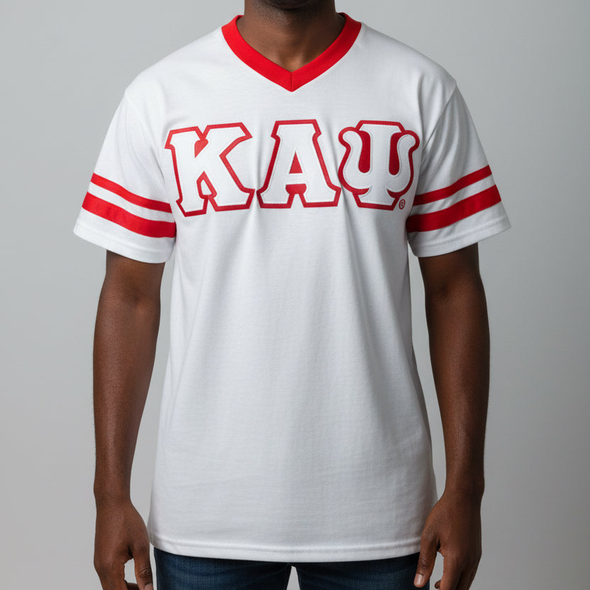 Kappa Stripe Sleeves V-neck Tee