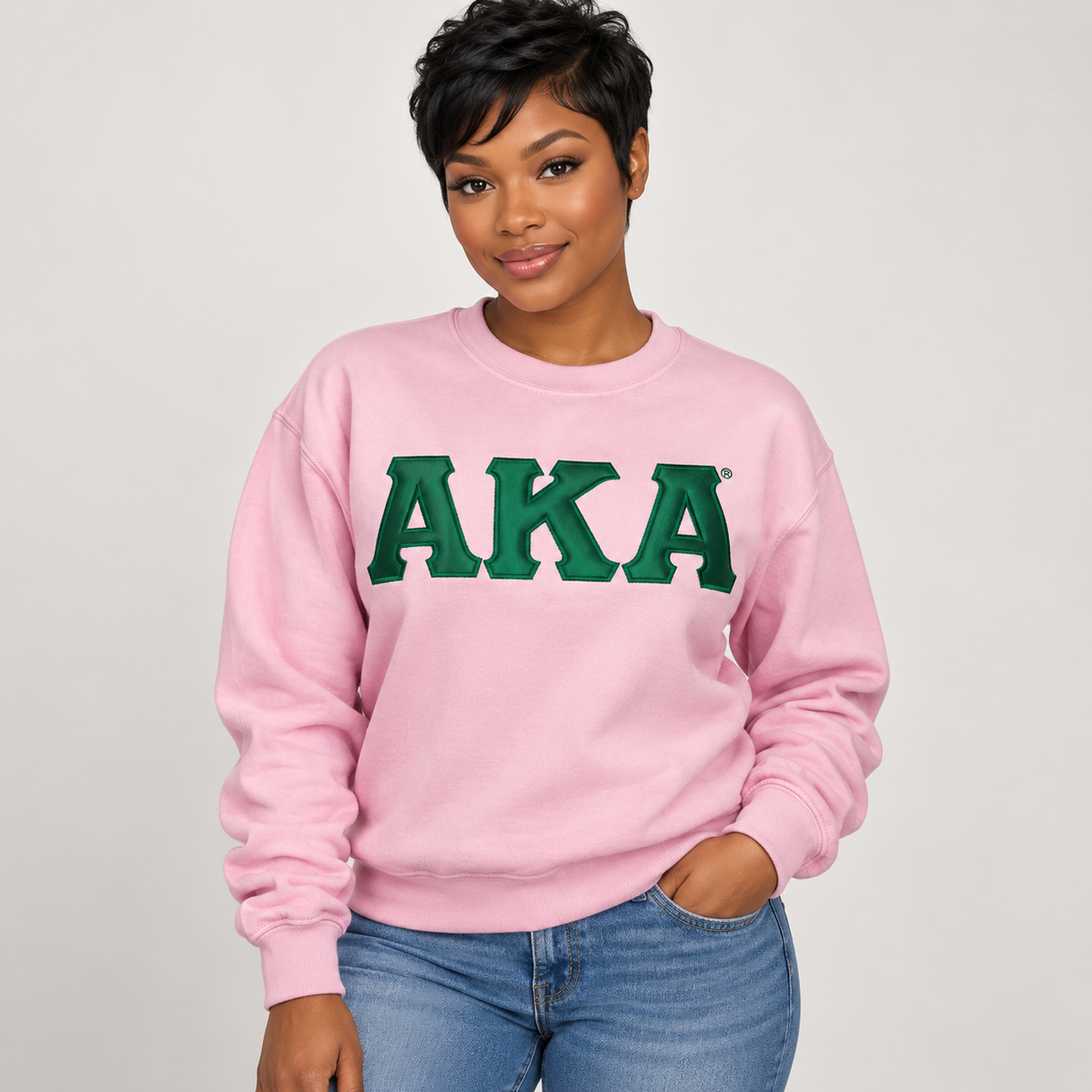 AKA Classic Letters Sweatshirt Pink