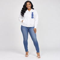 Zeta Lightweight Zip White Jacket with Pockets