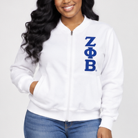 Zeta Lightweight Zip White Jacket with Pockets