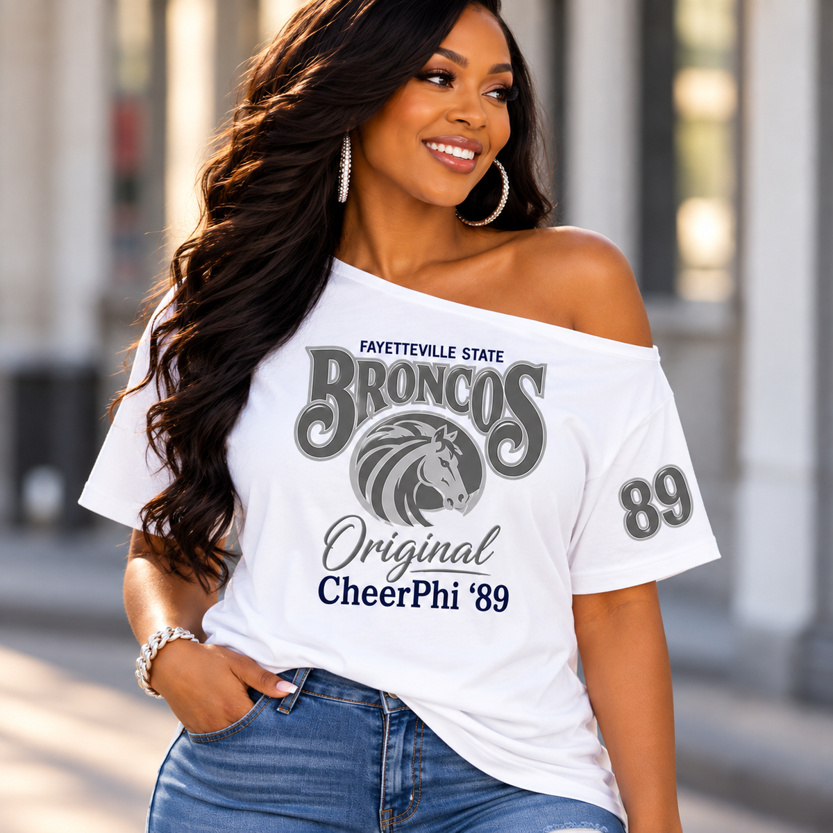 Cheer Phi 2026 Off the Shoulder T-shirt