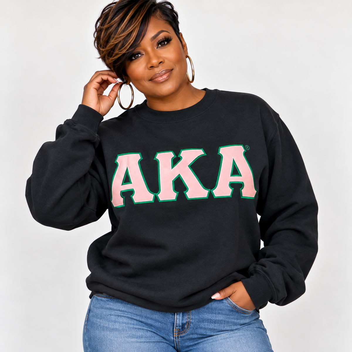 AKA Classic Letters Sweatshirt Black