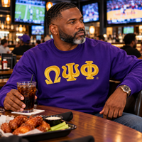 Omega Gold Letters Sweatshirt Purple
