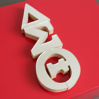 Delta Mirror Wood Vertical Letters