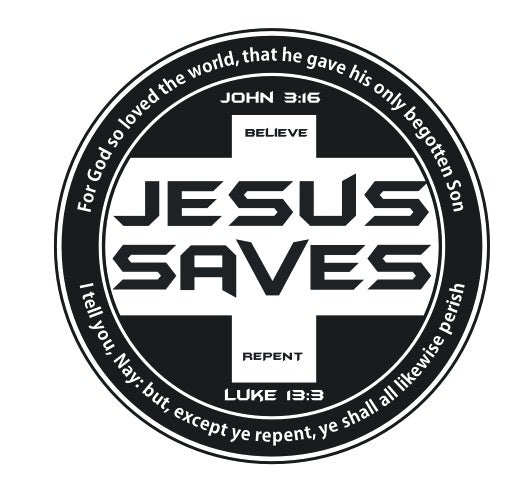 Jesus Saves Black/White (Design Only for White Shirts)