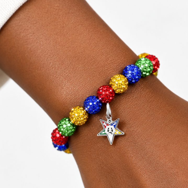 OES Stone Bead Bracelet with Star