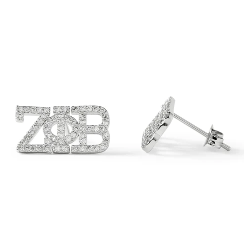 Zeta Stud Earrings - Silver