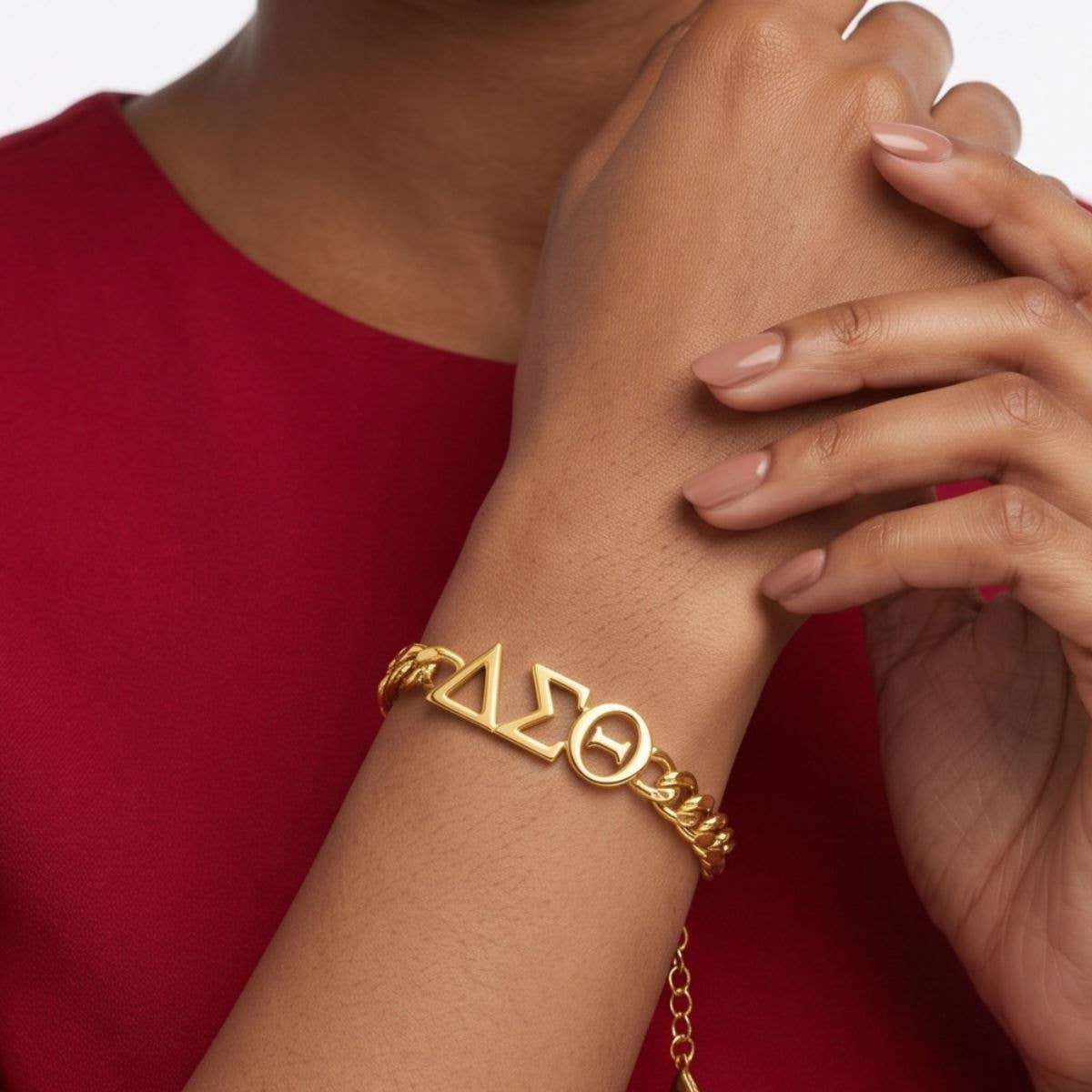 Delta Gold Chain Greek Letter Bracelet