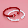 Delta 2 Pcs Red White Cable Bangles