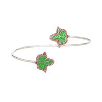 AKA Pink Green Ivy Leaf Open Bangle
