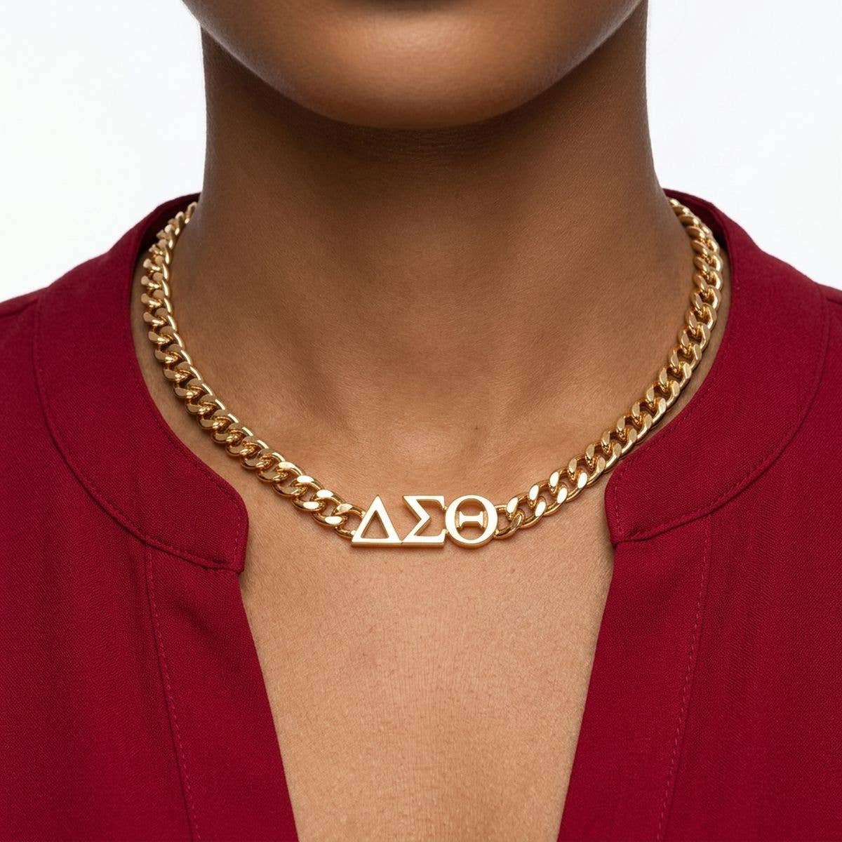 Delta Gold Chain Greek Letter Necklace