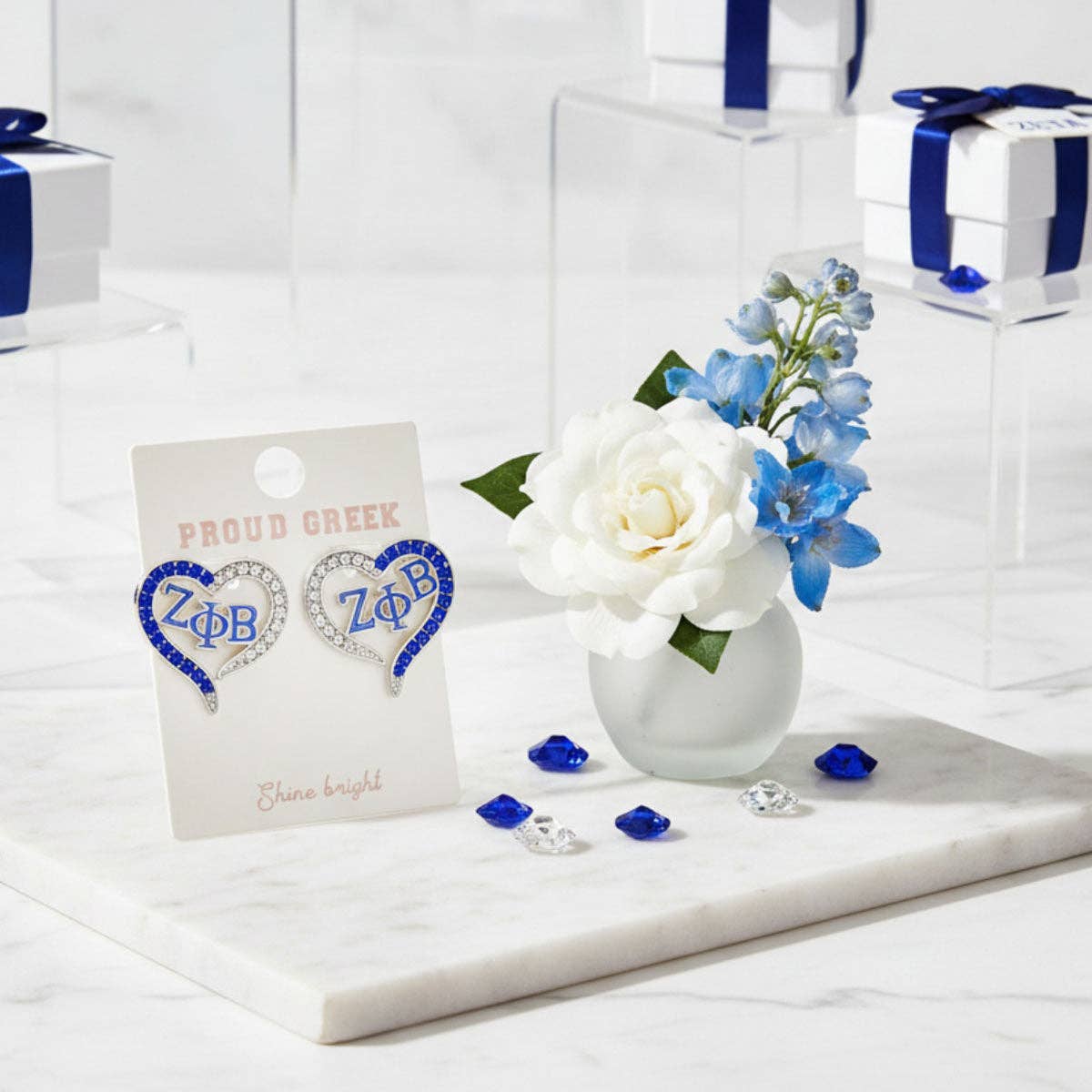 Zeta Heart Bling Earrings