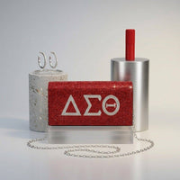 Delta Rhinestone Flap Snap Clutch Bag Red