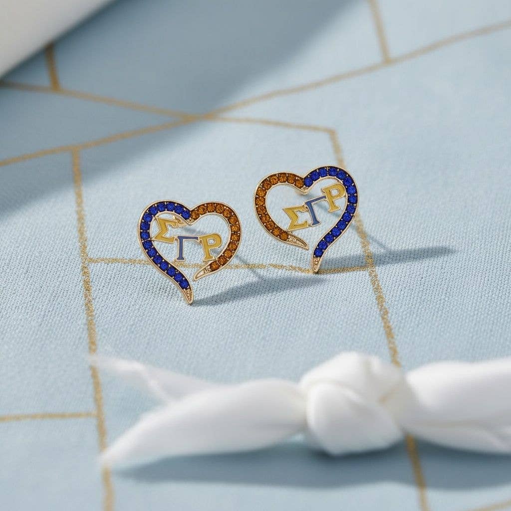 SGRho Heart Bling Earrings