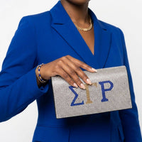 SGRho Rhinestone Flap Snap Clutch Bag
